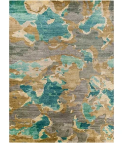 Surya Slice Of Nature SLI6407 Ice Blue Dark Green Area Rug 8 ft. X 11 ft. Rectangle