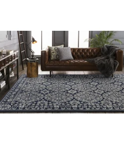 Surya Smithsonian SMI2112 Dark Blue Light Gray Area Rug 8 ft. Square