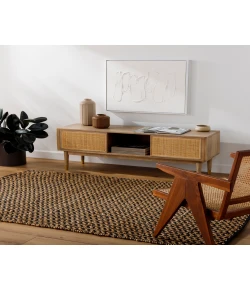 Livabliss Selanik SNK2302 Camel Dark Purple Area Rug 2 ft. 6 in. X 8 ft. Runner