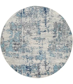 Livabliss Sunderland SUN2300 Navy Aqua Area Rug 7 ft. 10 in. Round