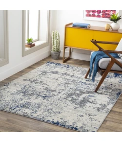 Livabliss Sunderland SUN2319 Medium Gray White Area Rug 5 ft. 3 in. X 7 ft. 3 in. Rectangle