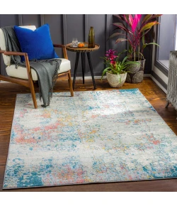 Livabliss Sunderland SUN2334 Teal Dusty Coral Area Rug 7 ft. 10 in. X 10 ft. 3 in. Rectangle