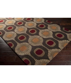 Livabliss Forum FM7170 Dark Brown Camel Area Rug 9 ft. 9 in. Round