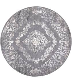 Livabliss Tibetan TBT2301 Medium Gray Charcoal Area Rug 7 ft. 10 in. Round