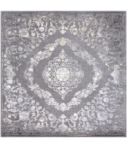 Livabliss Tibetan TBT2301 Medium Gray Charcoal Area Rug 7 ft. 10 in. Square