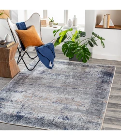 Livabliss Tahmis THI2708 Dark Blue Medium Brown Area Rug 2 ft. X 2 ft. 11 in. Rectangle