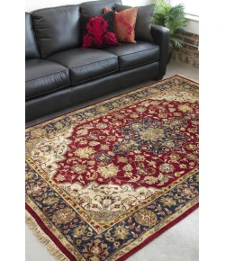 Surya Taj Mahal TJ2000 Dark Red Black Area Rug 8 ft. Round
