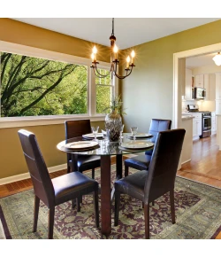 Surya Taj Mahal TJ41 Burgundy Grass Green Area Rug 8 ft. Round