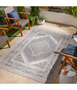 Livabliss Tuareg TRG2344 Pale Blue Tan Area Rug 5 ft. 3 in. X 7 ft. Rectangle