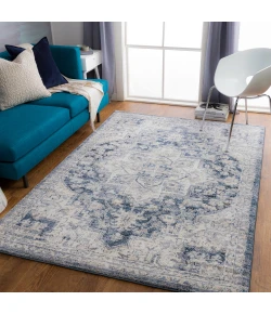 Livabliss Tuscany TUS2317 Dark Blue Denim Area Rug 4 ft. 3 in. X 5 ft. 7 in. Rectangle