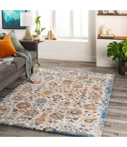 Livabliss Tuscany TUS2331 Blue Cream Area Rug 7 ft. 10 in. Square Square