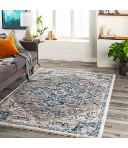 Livabliss Tuscany TUS2335 Blue Cream Area Rug 7 ft. 10 in. Square Square