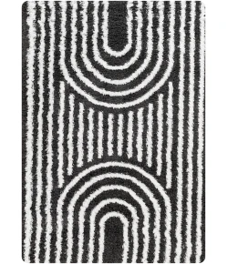 Livabliss Urban Shag USG2318 Black White Area Rug 5 ft. 3 in. X 7 ft. 3 in. Rectangle