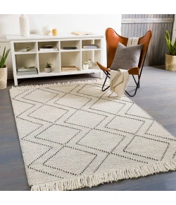 Surya Uttar UTT2300 Black Cream Area Rug 5 ft. X 7 ft. 6 in. Rectangle
