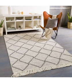 Surya Uttar UTT2301 Black Cream Area Rug 8 ft. 10 in. X 12 ft. Rectangle