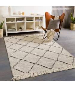 Surya Uttar UTT2302 Black Cream Area Rug 2 ft. X 3 ft. Rectangle