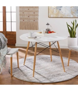 Livabliss Venice VNE2302 Light Gray Camel Area Rug 7 ft. 10 in. Round