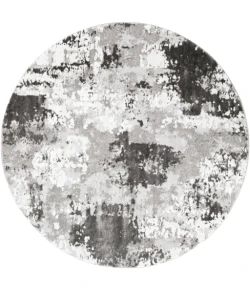 Livabliss Venice VNE2308 Medium Gray Charcoal Area Rug 7 ft. 10 in. Round