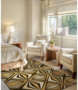 Surya Voyages VOY57 Mustard Dark Brown Area Rug 2 ft. 6 in. X 8 ft. Runner