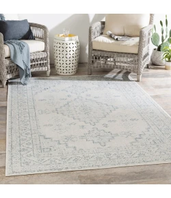 Livabliss Veranda VRD2311 Dark Blue Ivory Area Rug 6 ft. 7 in. X 9 ft. Rectangle