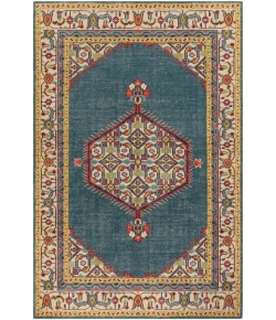 Surya Zahra ZHA4052 Teal Bright Red Area Rug 5 ft. 6 in. X 8 ft. 6 in. Rectangle