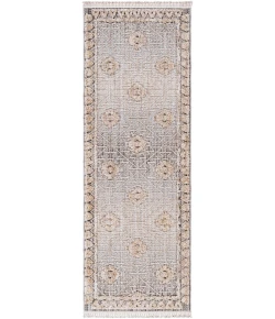 Livabliss Zaragoza ZRZ2318 Light Beige Charcoal Area Rug 2 ft. 7 in. X 7 ft. 3 in. Runner