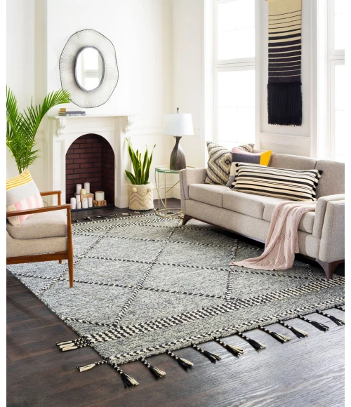 Surya Zanafi Tassels Black ZTS-2307 8ft.10in. x 12ft. Rect. Rug