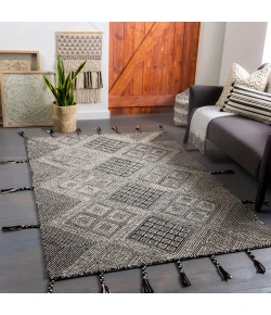 Surya Zanafi Tassels ZTS2309 Black Beige Area Rug 8 ft. 10 in. X 12 ft. Rectangle