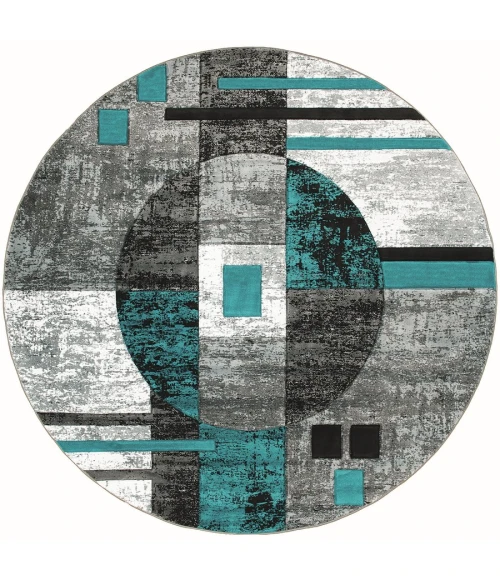 United Weavers Bristol Turquoise 2050-10169 7 ft. 10 in. Round Round Rug