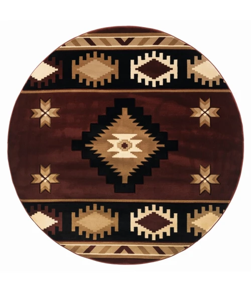 United Weavers Bristol Burgundy 2050-10434 7 ft. 10 in. Round Round Rug