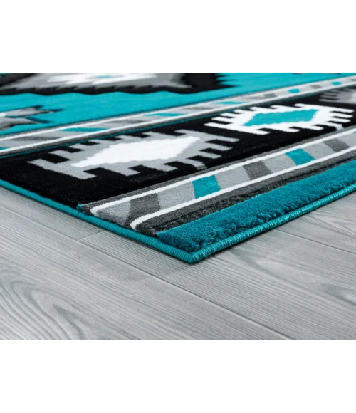United Weavers Bristol Turquoise 2050-10469 2 ft. 7 in. X 7 ft. 4 in. Rectangle Rug
