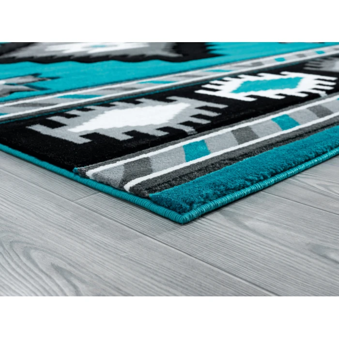 United Weavers Bristol Turquoise 2050-10469 2 ft. 7 in. X 7 ft. 4 in. Rectangle Rug