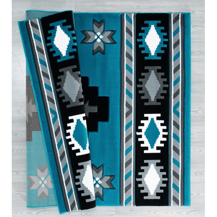 United Weavers Bristol Turquoise 2050-10469 2 ft. 7 in. X 7 ft. 4 in. Rectangle Rug