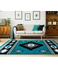 United Weavers Bristol Turquoise 2050-10469 2 ft. 7 in. X 7 ft. 4 in. Rectangle Rug