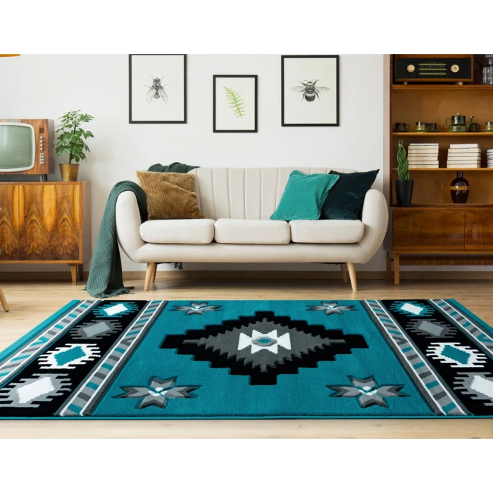 United Weavers Bristol Turquoise 2050-10469 2 ft. 7 in. X 7 ft. 4 in. Rectangle Rug