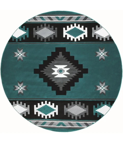 United Weavers Bristol Turquoise 2050-10469 7 ft. 10 in. Round Round Rug