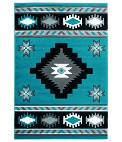 United Weavers Bristol Turquoise 2050-10469 2 ft. 7 in. X 7 ft. 4 in. Rectangle Rug