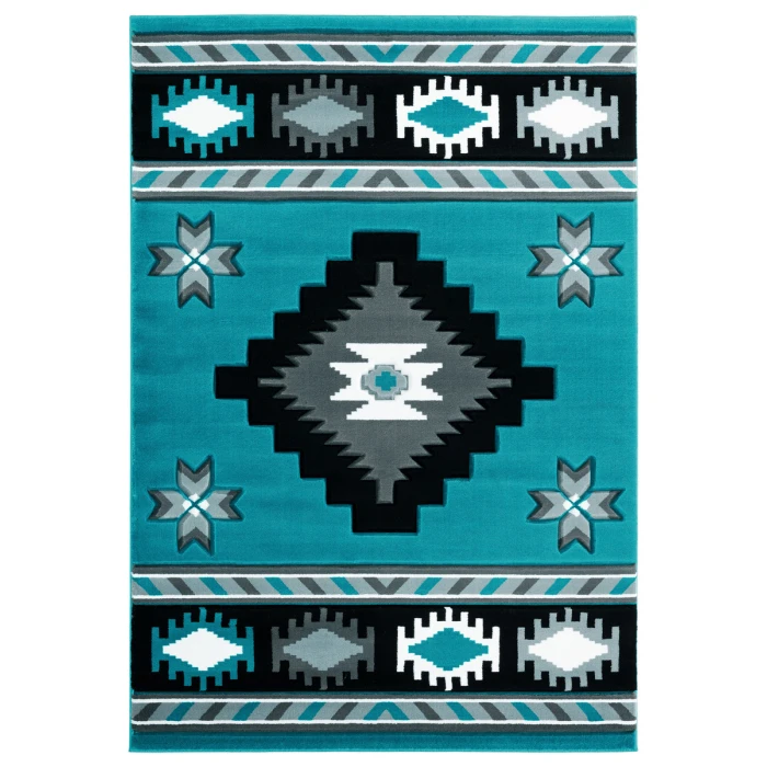 United Weavers Bristol Turquoise 2050-10469 2 ft. 7 in. X 7 ft. 4 in. Rectangle Rug