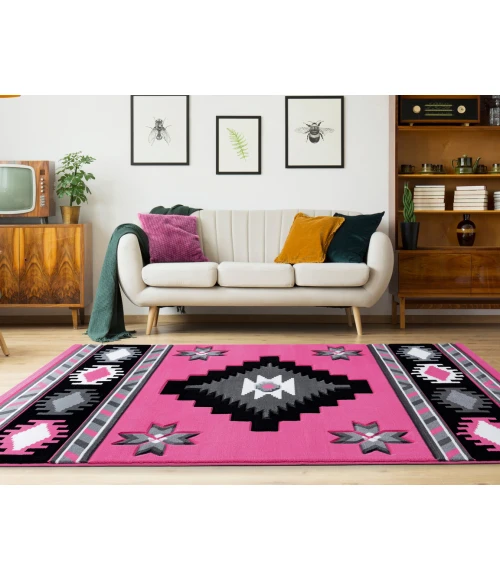 United Weavers Bristol Pink 2050-10486 2 ft. 7 in. X 7 ft. 4 in. Rectangle Rug
