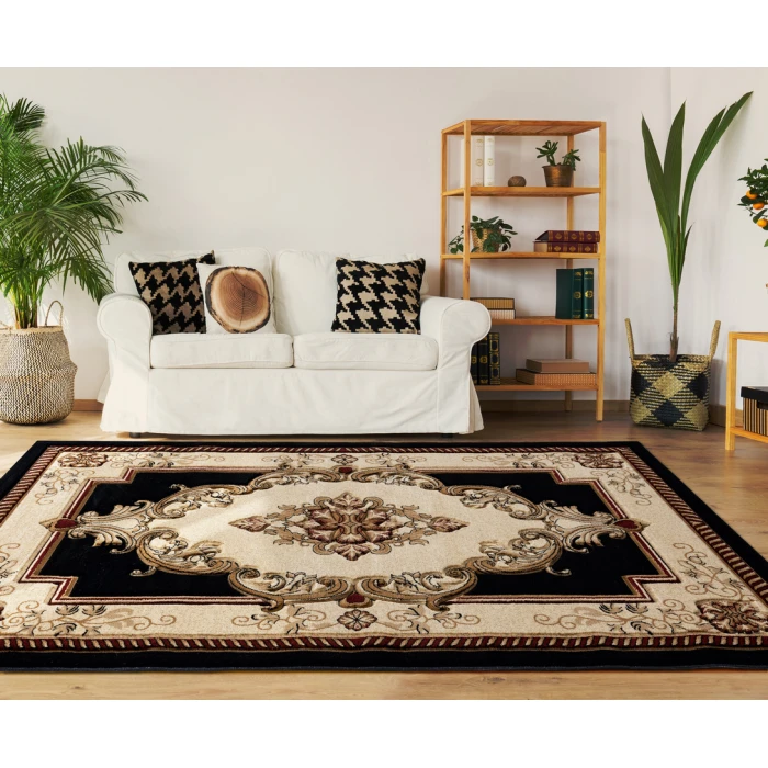 United Weavers Bristol Black 2050-10570 7 ft. 10 in. Round Round Rug