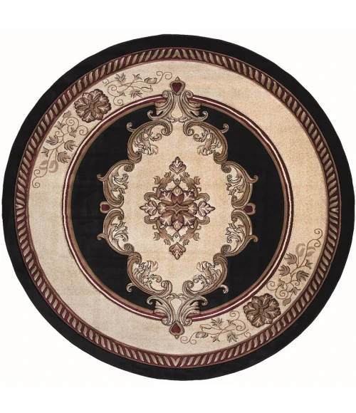 United Weavers Bristol Black 2050-10570 7 ft. 10 in. Round Round Rug
