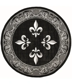 United Weavers Bristol Black 2050-11070 7 ft. 10 in. Round Round Rug