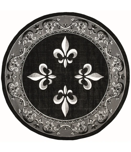 United Weavers Bristol Black 2050-11070 7 ft. 10 in. Round Round Rug