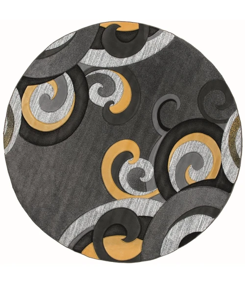 United Weavers Bristol Yellow 2050-11312 7 ft. 10 in. Round Round Rug