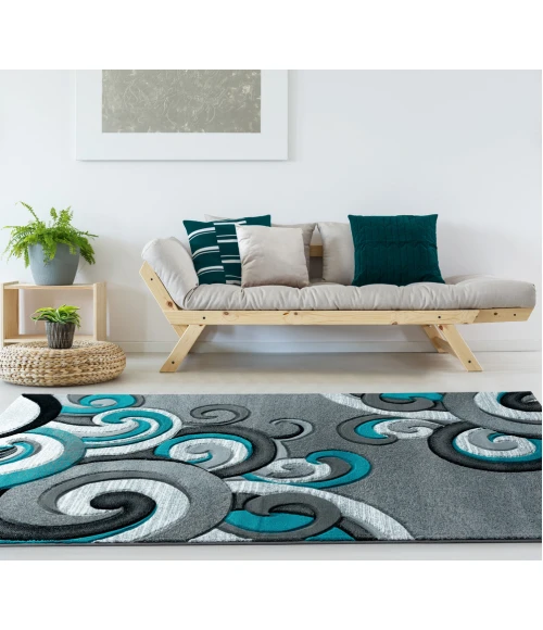 United Weavers Bristol Turquoise 2050-11369 2 ft. 7 in. X 4 ft. 2 in. Rectangle Rug