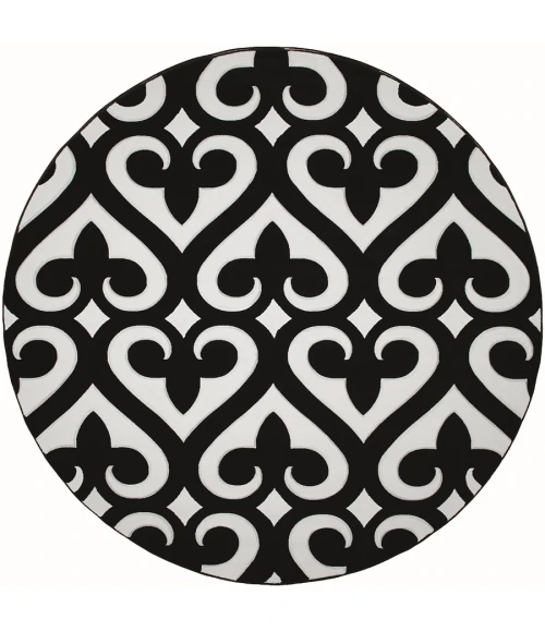 United Weavers Bristol Black 2050-11470 7 ft. 10 in. Round Round Rug