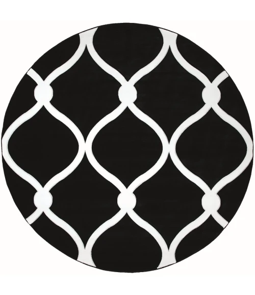 United Weavers Bristol Black 2050-11570 7 ft. 10 in. Round Round Rug