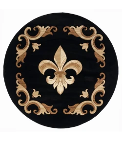 United Weavers Bristol Black 2050-11770 7 ft. 10 in. Round Round Rug