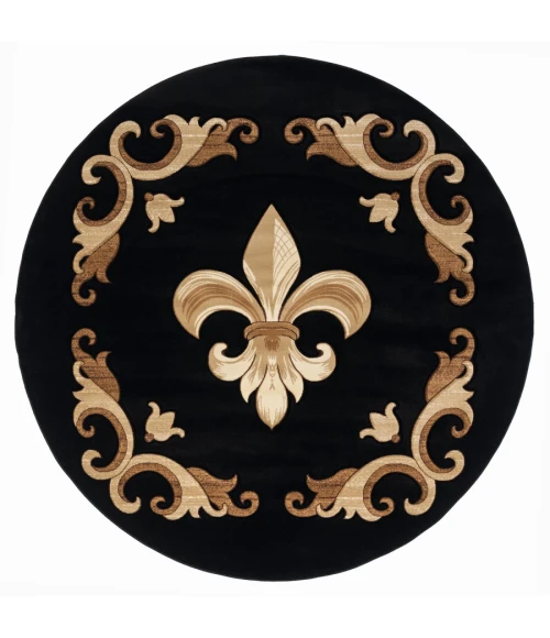 United Weavers Bristol Black 2050-11770 7 ft. 10 in. Round Round Rug