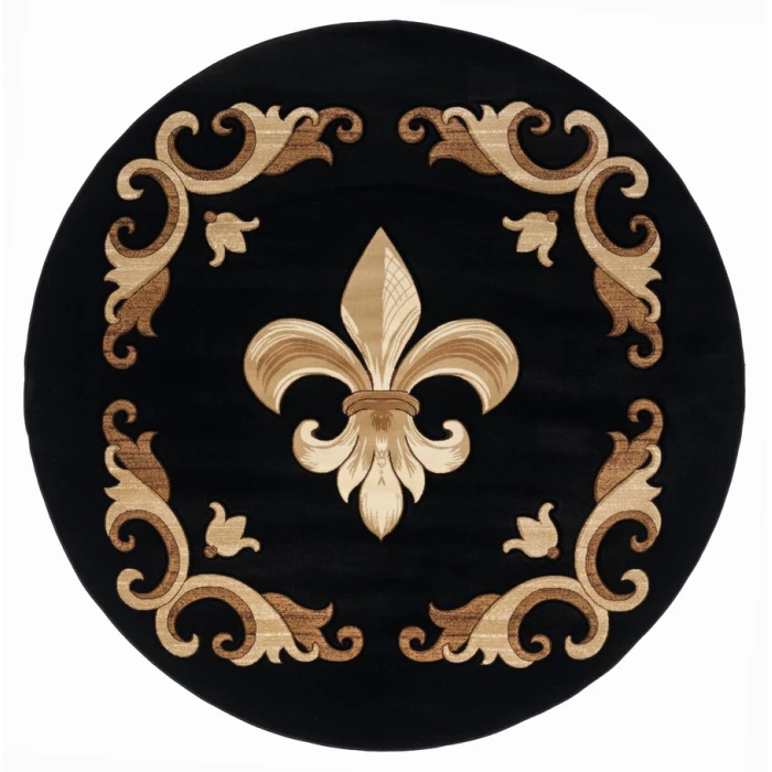 United Weavers Bristol Black 2050-11770 7 ft. 10 in. Round Round Rug